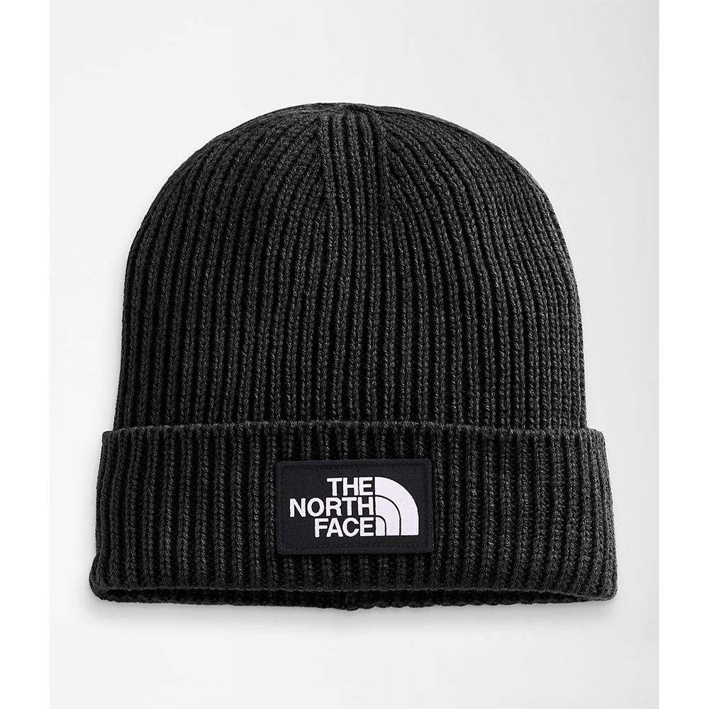 The North Face Beanies Mens Australia - The North Face Tnf™ Logo Box Cuffed Black (EIT-142730)